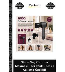 Özel Üretim SHD 1706 800W Hızlı Fön Sinbo Saç Kurutma Makinesi Gri Renk Sessiz Çalışma Özelliği