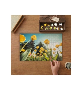 Sarı Çiçekler - Çiçek Bahçesi Tasarımı 240 parça Ahşap Puzzle Ahşap Kutuda MP00086