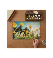 Sarı Çiçekler - Çiçek Bahçesi Tasarımı 240 parça Ahşap Puzzle Ahşap Kutuda MP00086