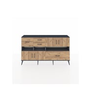 Arges Konsol 5 Raflı 4 Çekmeceli 4 Kapaklı 176x30x99 Antrasit-Çam