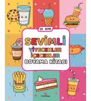 Sevimli Yiyecekler İçecekler Boyama Kitabı