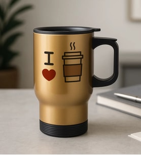 BK Gift Coffee Tasarımlı Kulplu Çelik Bardak Termos Mug 450ml-3, Sevgiliye Hediye, Arkadaşa Hediye, Eşe Hediye