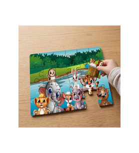 Sevimli Bebek Hayvanlar Tasarımlı 24 Parça Ahşap Çocuk Puzzle