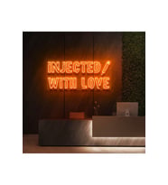 INJECTED WITH LOVE Yazılı ve Şekilli Neon Tabela