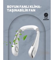 Usb Şarjlı Giyilebilir Fan 5 Kademeli Rüzgar Hızı, Sessiz Turbo Soğutma, 360° Hava Sirkülasyonu