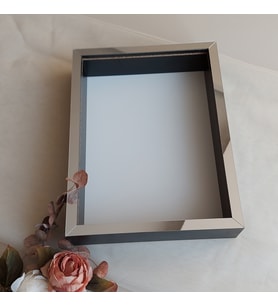 30x40 Cm Siyah-gümüş Fotoğraf Bölümsüz! İsimsiz Ledsiz! Gül Saklama Kutusu