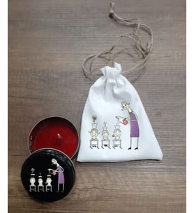 Kişiye Özel Baskılı Keselerde Metal Kutuda Kokulu Mum (Siyah)