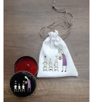 Kişiye Özel Baskılı Keselerde Metal Kutuda Kokulu Mum (Siyah)