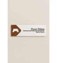 Lucena Oyun Odası Ofis Oda Kapı İsimliği Yönlendirme Tabelası Levhası Kişiselleştirilebilir