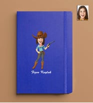 Kişiye Özel Kadın Model 13x21 Mavi Defter-30
