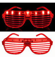 LED Işıklı Panjur Parti Gözlüğü Kırmızı Renk Shutter Gözlük