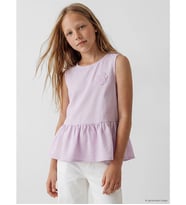 LCW Kids Lila Nakışlı Kız Çocuk Peplum Bluz