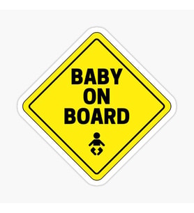 Arabada bebek var Baby On Board Sticker Etiket 19CM md15