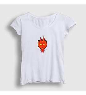 Presmono Kadın Beyaz Ateş Ve Su Oyun Fireboy Sevgili T-Shirt 457539tt (Beyaz)