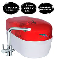 LEXUS WATER Kapalı Kasa Su Arıtma Cihazı Standart Membranlı 12 Lt Metal Tanklı - 3 Yollu Musluk