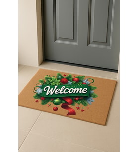 Valerine Life Yılbaşı Kapı Süsü Temalı Welcome Kapı Önü Paspası 45x70cm
