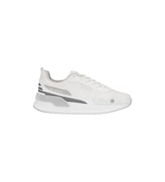 Erkek Sneaker Bağcıklı Oval Burunlu Kalın Tabanlı Dikiş Detay Spor Ayakkabı 622 (Beyaz - Gümüş)