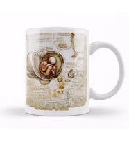 Leonardo Da Vinci Fetus Kupa Bardak Porselen