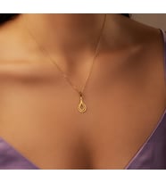 Damla Model 14 Ayar Altın Kolye