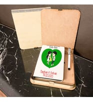 Sevgililer Günü Hediyesi Ahşap Kutulu Defter Kalem Set 011