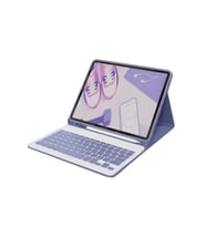 Newface Apple iPad Air 11 (2024) Kılıf KC01 Smart Klavyeli Tablet Kılıfı - Derin Mor