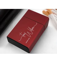 BK Gift Kişiye Özel İsimli Tarihli Kırmızı Metal Sigara Tabakası-11, Arkadaşa Hediye, Babaya Hediye, Metal Sigara Kutusu