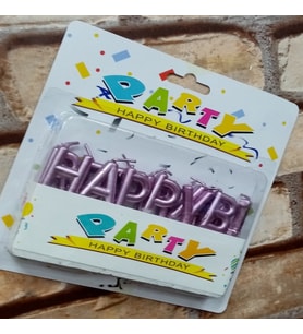 VIPKALİTE PARLAK METALİK PEMBE HAPPY BIRTHDAY PASTA MUMU PEMBE DOĞUM GÜNÜ MUMU HAPPY BIRTHDAY CANDLE