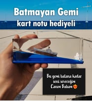 Babaya Özel Notlu Batmayan Gemi Figür Babalar Günü Hediyesi Titanik Aşk Gemisi