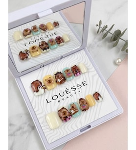 Louésse Capybara Friends Takma Tırnak 12’li 3D Kapibara Figürlü Cute Nail