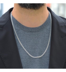 Kare Gurmet 3mm 65cm Gümüş Zincir