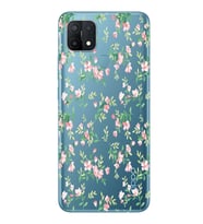 Oppo A15 / A15S Uyumlu Çiçek Desenli Şeffaf Telefon Kılıfı