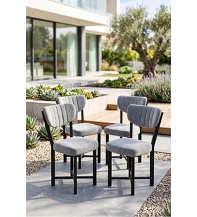 Sandalye 4 Adet Baby Face Kumaş Metal Ayak Modern Mutfak Sandalyesi Cafe Balkon Ofis Elma