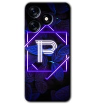 Tecno Spark 10 Pro Kılıf HD Desen Baskılı Kılıf - Dark Neon Yaprak P Harfi
