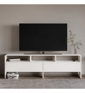 İnarch Dizayn Onda 2 Kapaklı TV Sehpası - 160 cm Modern Depolama Üniteli TV Konsolu
