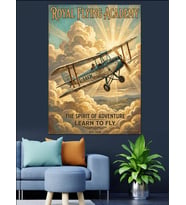 Royal Flying Academy Uçak Dekoratif Kanvas - Mdf Ahşap Tablo