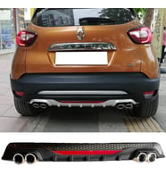 Renault Captur Siyah Difüzör Difizör Yuvarlak Egzoz Görünüm Reflektörlü