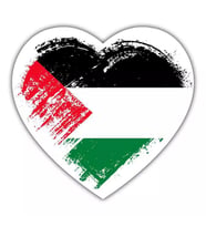 Heart Palestine Kalp Filistin Araba Sticker Yapıştırması 17CM