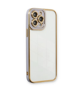 Apple İphone 13 Pro Max Kılıf Liva Lens Silikon - Lila