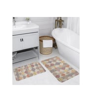Rovigo Home Dijital Baskılı 2'li Banyo paspas Takımı RVG5118 (Kahverengi)