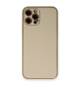Apple İphone 12 Pro Kılıf Coco Deri Silikon Kapak - Gold