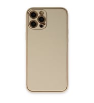 Apple İphone 12 Pro Kılıf Coco Deri Silikon Kapak - Gold