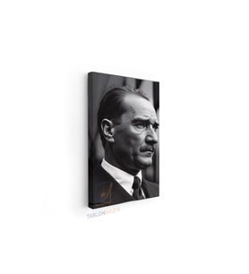 Dikey Kanvas Tablo Salon Duvar Tablosu Yandan Sb Portre Atatürk Yeni Ev Hediyesi Ofis Tablosu