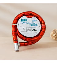 Northcity Tüp Anahtarlı Çelik Spiral Kilit 22mm x 150cm (Kırmızı)