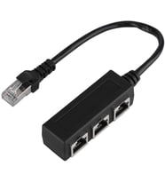 Lexroo RJ45 Ethernet Splitter Adaptör 1 Erkek 3 Dişi LAN Çoklayıcı İnternet Paylaştırıcı CAT5 CAT6