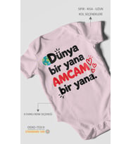 Dünya bir yana, amcam bir yana Kısa Kollu Bebek Body %100 Pamuk