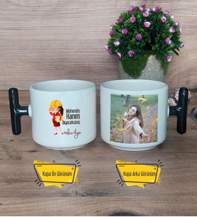 Mühendis Hanım Diyeceksiniz Kupa Bardak Fotoğraflı T Siyah Kulplu Kadın Mühendise Mühendisler Günü Hediyesi