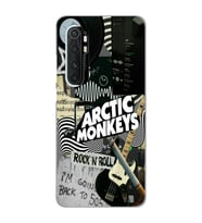 Xiaomi Mi Note 10 Lite Uyumlu Arctic Monkeys Kolaj Desenli Şeffaf Telefon Kılıfı