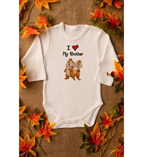 Love My Brother Sincap Organik Baskılı %100 Pamuklı Zıbın