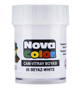 NOVA COLOR BEYAZ 30 CC ŞİŞE SU BAZLI CAM BOYASI