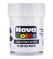 NOVA COLOR BEYAZ 30 CC ŞİŞE SU BAZLI CAM BOYASI